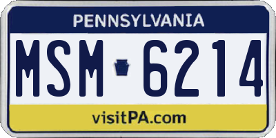 PA license plate MSM6214