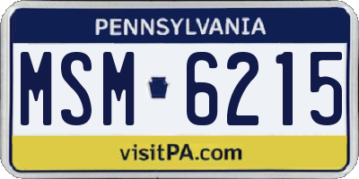 PA license plate MSM6215