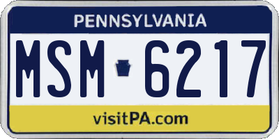 PA license plate MSM6217