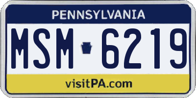 PA license plate MSM6219
