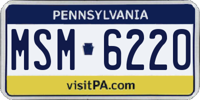 PA license plate MSM6220