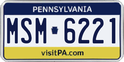 PA license plate MSM6221