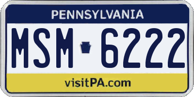 PA license plate MSM6222