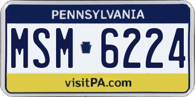PA license plate MSM6224