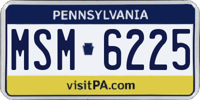 PA license plate MSM6225