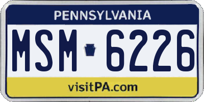 PA license plate MSM6226