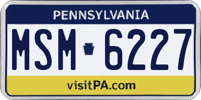 PA license plate MSM6227