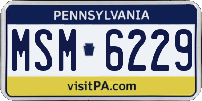 PA license plate MSM6229