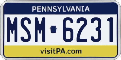 PA license plate MSM6231