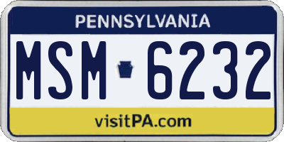 PA license plate MSM6232