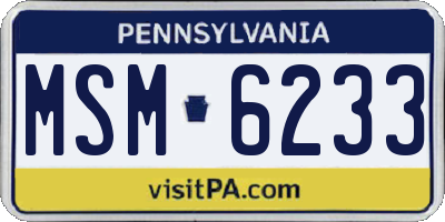 PA license plate MSM6233