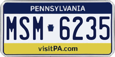PA license plate MSM6235