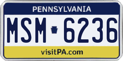 PA license plate MSM6236