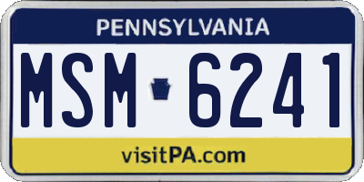 PA license plate MSM6241