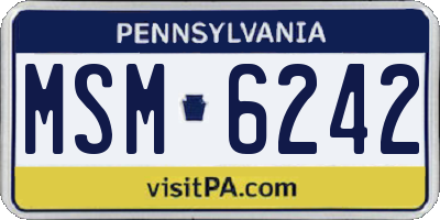 PA license plate MSM6242