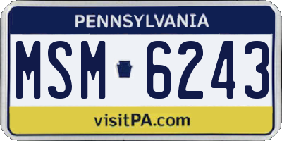 PA license plate MSM6243