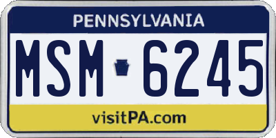 PA license plate MSM6245