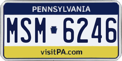 PA license plate MSM6246