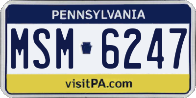 PA license plate MSM6247