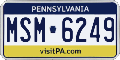 PA license plate MSM6249