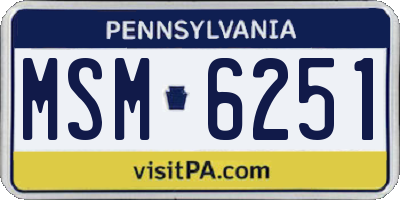 PA license plate MSM6251