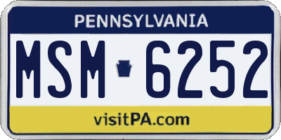 PA license plate MSM6252