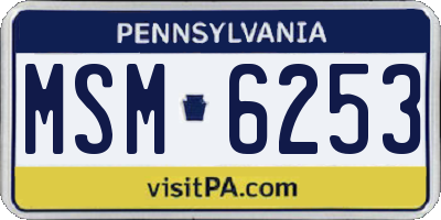 PA license plate MSM6253