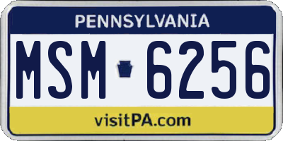 PA license plate MSM6256