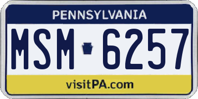 PA license plate MSM6257