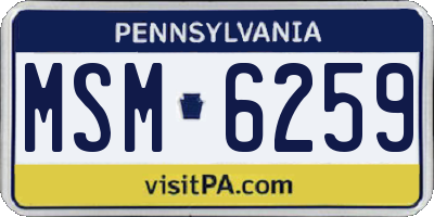 PA license plate MSM6259
