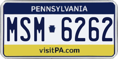 PA license plate MSM6262