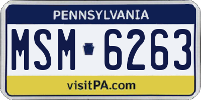 PA license plate MSM6263