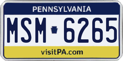 PA license plate MSM6265
