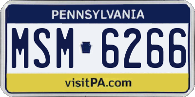 PA license plate MSM6266