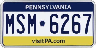 PA license plate MSM6267