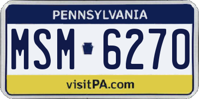 PA license plate MSM6270