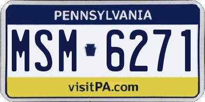 PA license plate MSM6271