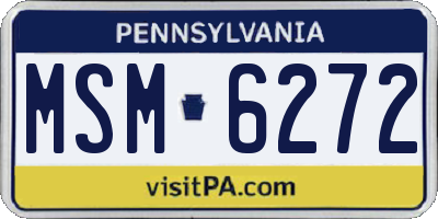 PA license plate MSM6272