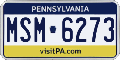 PA license plate MSM6273