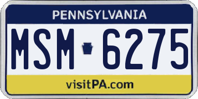 PA license plate MSM6275
