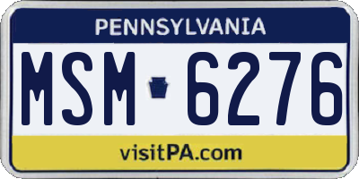 PA license plate MSM6276