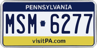 PA license plate MSM6277