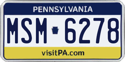 PA license plate MSM6278