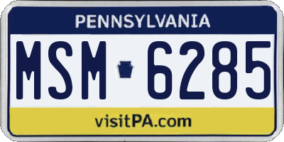 PA license plate MSM6285