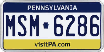 PA license plate MSM6286