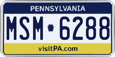PA license plate MSM6288