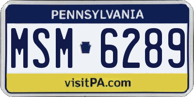 PA license plate MSM6289