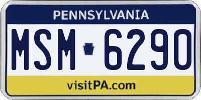 PA license plate MSM6290