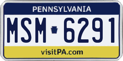 PA license plate MSM6291