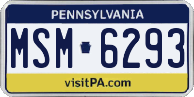 PA license plate MSM6293